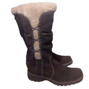 Bass Brown Winter Boots with Cream Fur